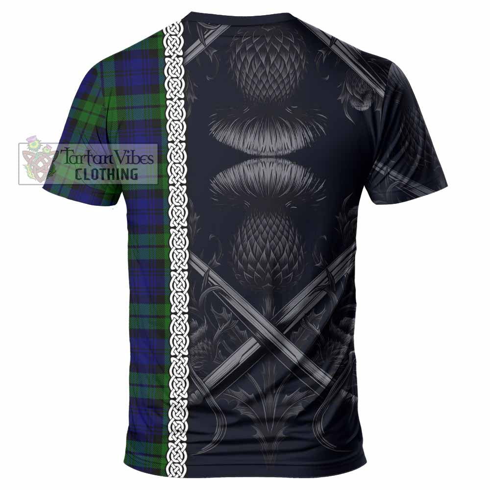 Tartan Vibes Clothing Bannatyne Tartan T-Shirt with Family Crest Cross Sword Thistle Celtic Vibes