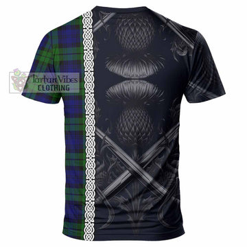 Tartan Vibes Clothing Bannatyne Tartan T-Shirt with Family Crest Cross Sword Thistle Celtic Vibes