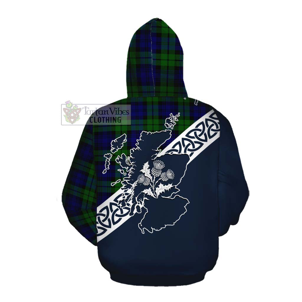 Tartan Vibes Clothing Bannatyne Tartan Cotton Hoodie Featuring Thistle and Scotland Map