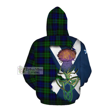 Tartan Vibes Clothing Bannatyne Tartan Family Crest Cotton Hoodie Scottish Thistle Celtic Inspired