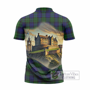 Tartan Vibes Clothing Bannatyne Tartan Family Crest Zipper Polo Shirt with Scottish Ancient Castle Stype