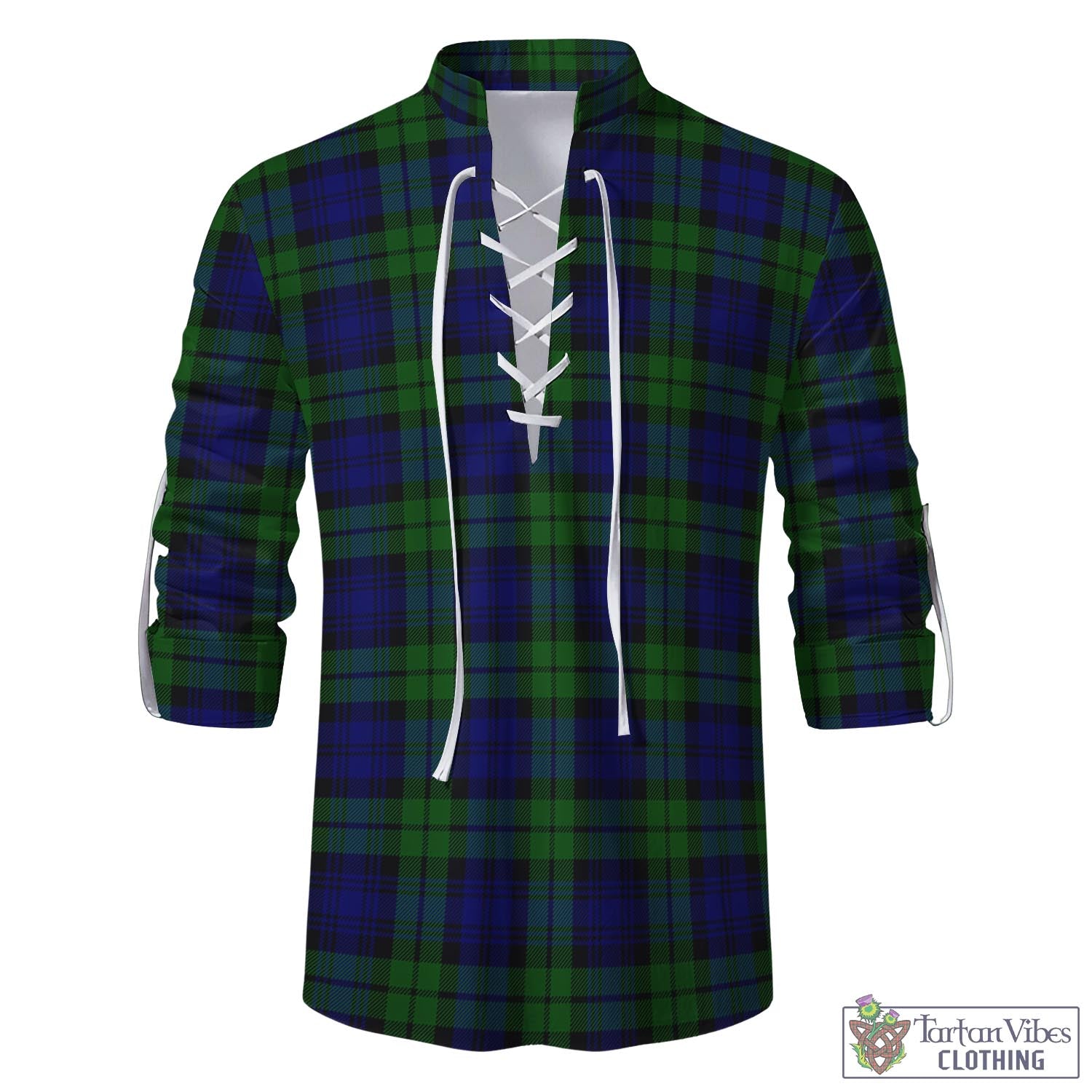 Tartan Vibes Clothing Bannatyne Tartan Men's Scottish Traditional Jacobite Ghillie Kilt Shirt