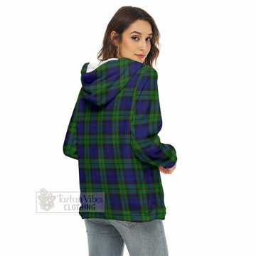 Tartan Vibes Clothing Bannatyne Tartan Women's Borg  Half Zip Fleece Hoodie