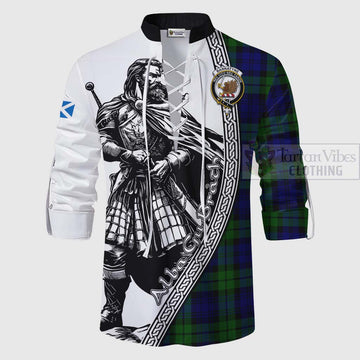 Tartan Vibes Clothing Bannatyne Tartan Clan Crest Ghillie Kilt Shirt with Highlander Warrior Celtic Style