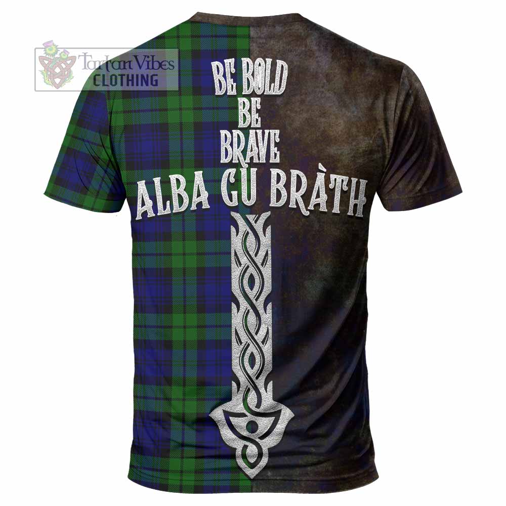 Tartan Vibes Clothing Bannatyne Tartan Family Crest T-Shirt Alba Gu Brath Be Brave Lion Ancient Style