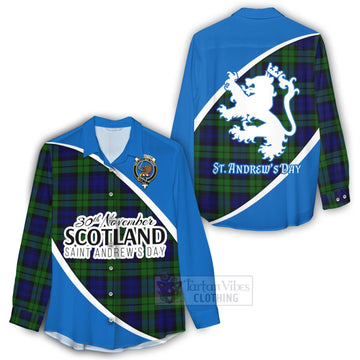 Tartan Vibes Clothing Bannatyne Family Crest Tartan Women's Casual Shirt Celebrate Saint Andrew's Day in Style