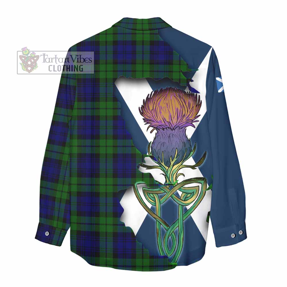Tartan Vibes Clothing Bannatyne Tartan Family Crest Women's Casual Shirt Scottish Thistle Celtic Inspired