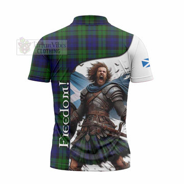 Bannatyne Crest Tartan Zipper Polo Shirt Inspired by the Freedom of Scottish Warrior - Tartan Vibes Clothing