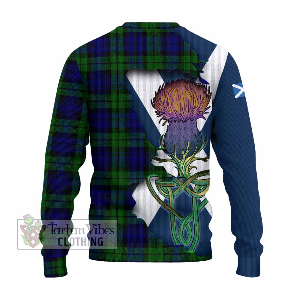 Tartan Vibes Clothing Bannatyne Tartan Family Crest Knitted Sweater Scottish Thistle Celtic Inspired