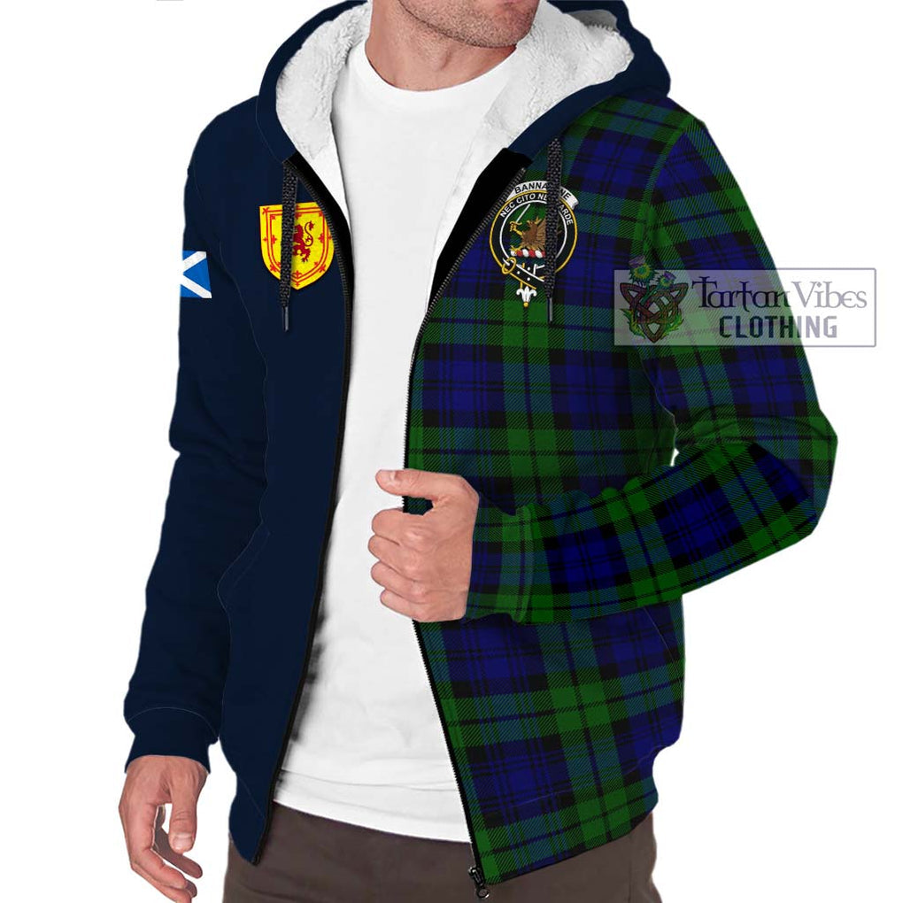 Tartan Vibes Clothing Bannatyne Tartan Sherpa Hoodie with Scottish Lion Royal Arm Half Style