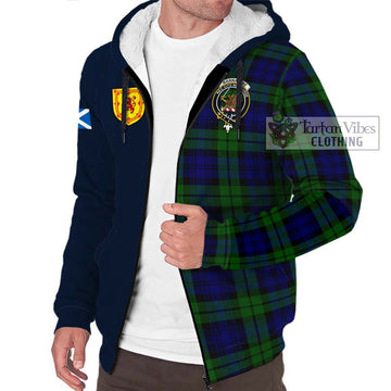 Tartan Vibes Clothing Bannatyne Tartan Sherpa Hoodie with Scottish Lion Royal Arm Half Style