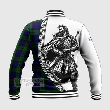 Tartan Vibes Clothing Bannatyne Tartan Clan Crest Baseball Jacket with Highlander Warrior Celtic Style