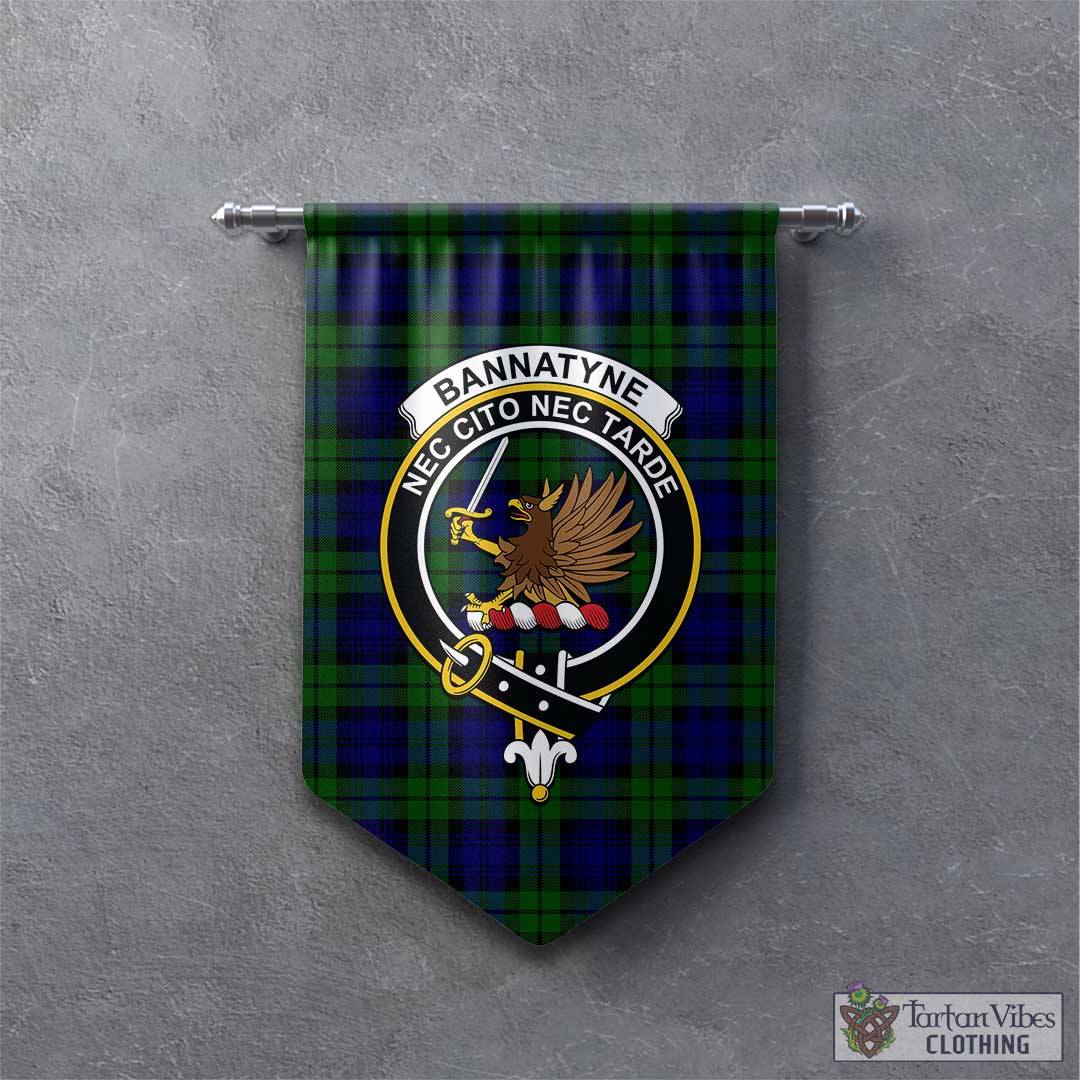 Tartan Vibes Clothing Bannatyne Tartan Gonfalon, Tartan Banner with Family Crest