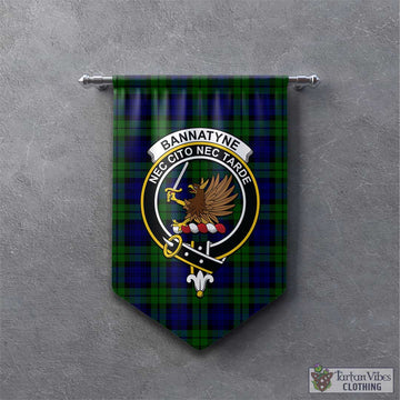 Tartan Vibes Clothing Bannatyne Tartan Gonfalon, Tartan Banner with Family Crest