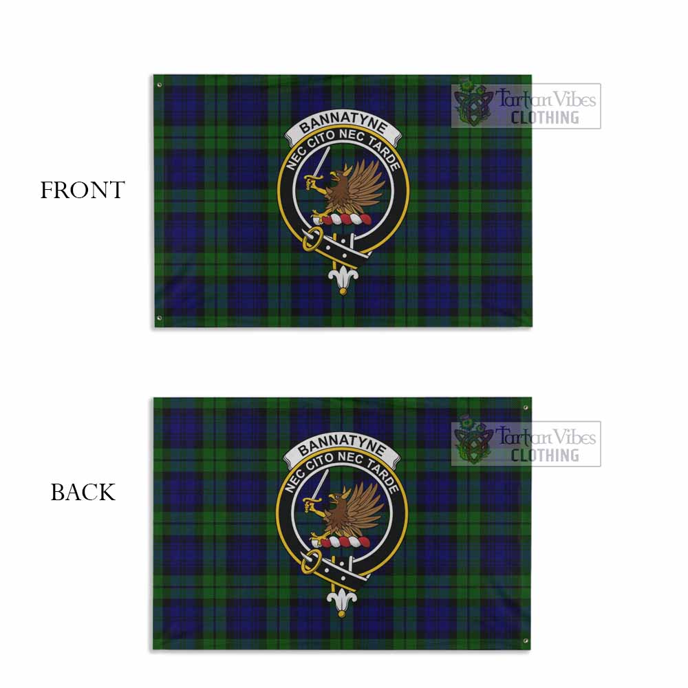 Tartan Vibes Clothing Bannatyne Tartan House Flag with Family Crest