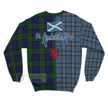 Tartan Vibes Clothing Bannatyne Tartan Sweatshirt Happy St. Andrew's Day Half Tartan Style