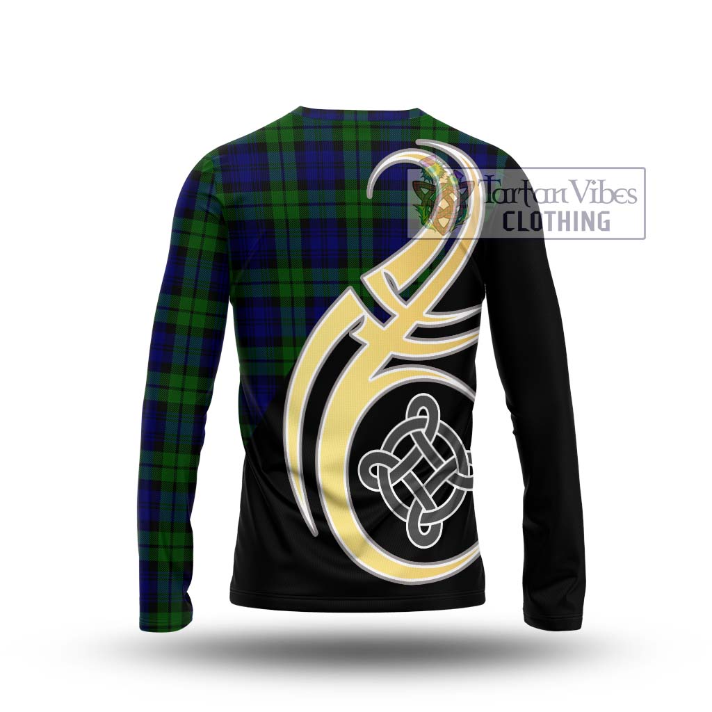Bannatyne Tartan Long Sleeve T-Shirt with Family Crest and Celtic Symbol Style - Tartan Vibes Clothing