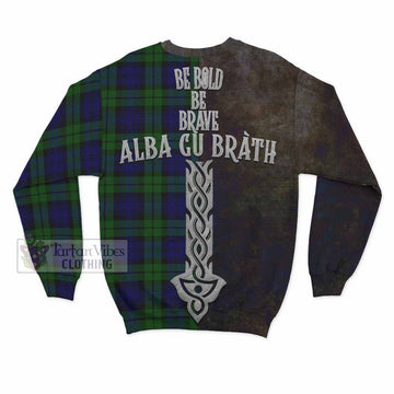 Tartan Vibes Clothing Bannatyne Tartan Family Crest Sweatshirt Alba Gu Brath Be Brave Lion Ancient Style