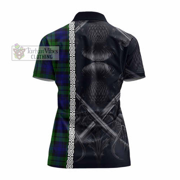 Tartan Vibes Clothing Bannatyne Tartan Women's Polo Shirt with Family Crest Cross Sword Thistle Celtic Vibes