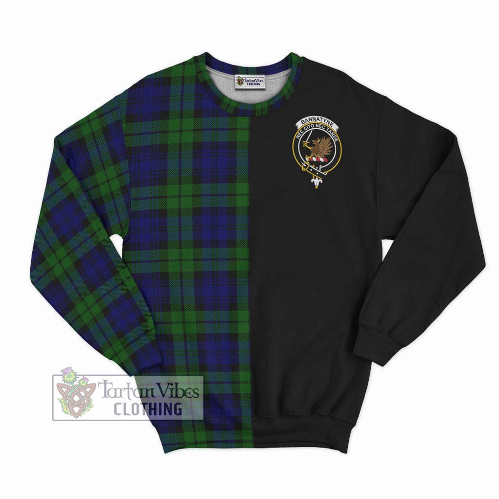 Bannatyne Tartan Sweatshirt with Family Crest and Half Of Me Style - Tartanvibesclothing Shop