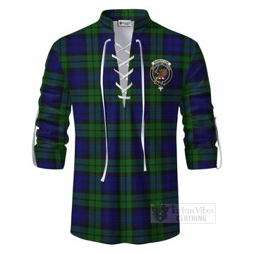 Tartan Vibes Clothing Bannatyne Tartan Ghillie Kilt Shirt with Family Crest DNA In Me Style