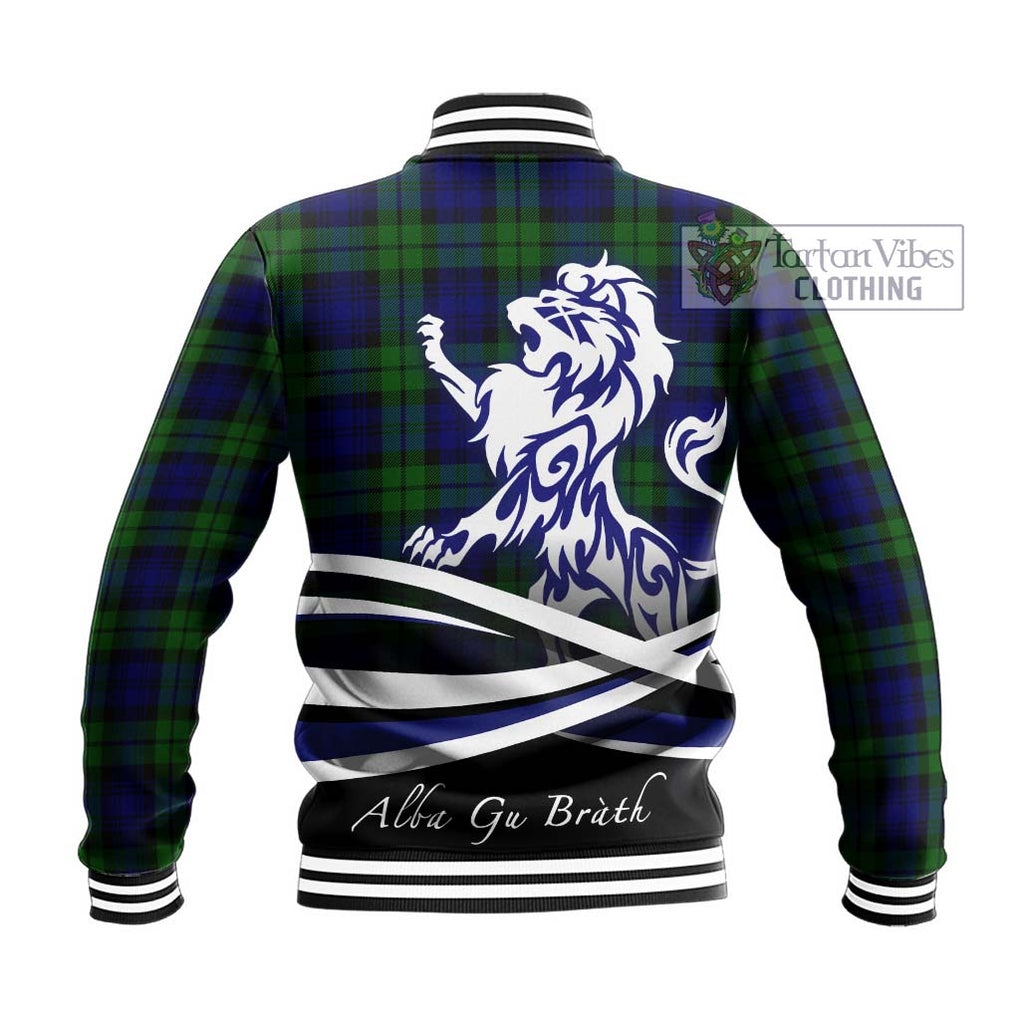 Bannatyne Tartan Baseball Jacket with Alba Gu Brath Regal Lion Emblem - Tartanvibesclothing Shop