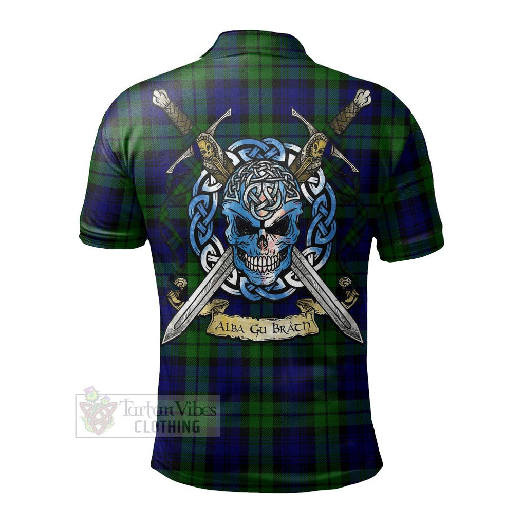 Tartan Vibes Clothing Bannatyne Tartan Polo Shirt with Family Crest Celtic Skull Style