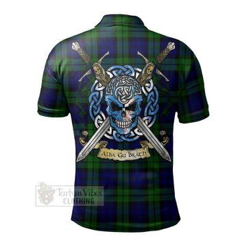 Tartan Vibes Clothing Bannatyne Tartan Polo Shirt with Family Crest Celtic Skull Style