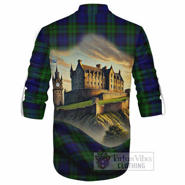 Tartan Vibes Clothing Bannatyne Tartan Family Crest Ghillie Kilt Shirt with Scottish Ancient Castle Style