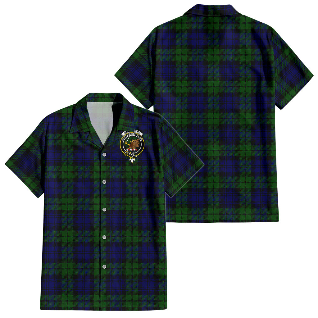 Bannatyne Tartan Short Sleeve Button Down Shirt with Family Crest - Tartanvibesclothing
