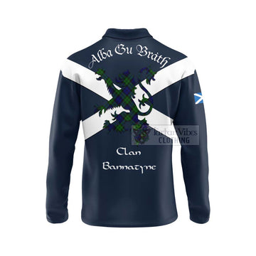 Tartan Vibes Clothing Bannatyne Tartan Lion Rampant Long Sleeve Polo Shirt – Proudly Display Your Heritage with Alba Gu Brath and Clan Name