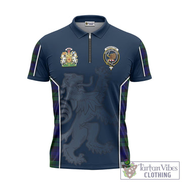 Tartan Vibes Clothing Bannatyne Tartan Zipper Polo Shirt with Family Crest and Lion Rampant Vibes Sport Style