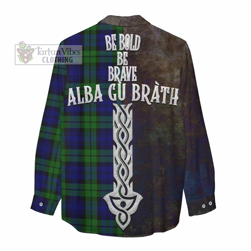 Tartan Vibes Clothing Bannatyne Tartan Family Crest Women's Casual Shirt Alba Gu Brath Be Brave Lion Ancient Style