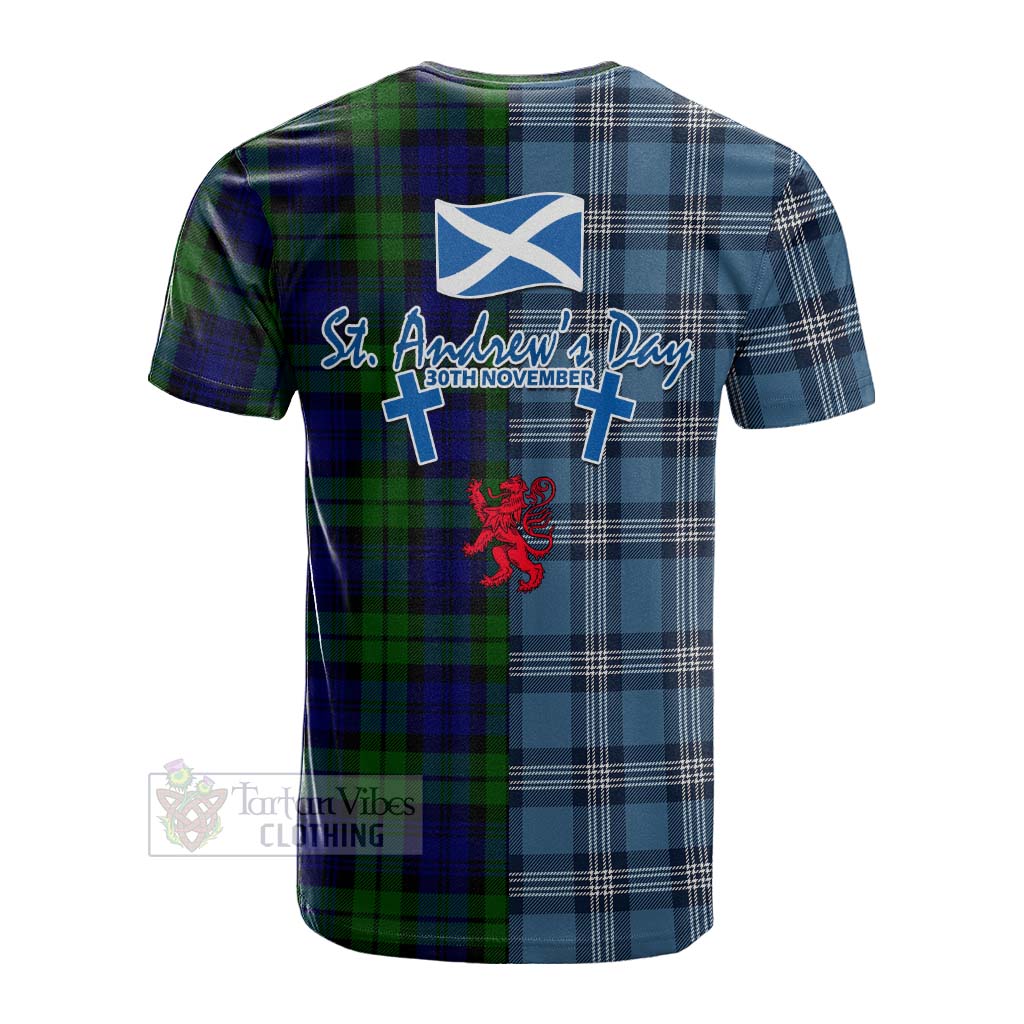Tartan Vibes Clothing Bannatyne Tartan Cotton T-shirt Happy St. Andrew's Day Half Tartan Style