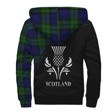 Bannatyne Tartan Sherpa Hoodie with Family Crest Curve Style - Tartanvibesclothing
