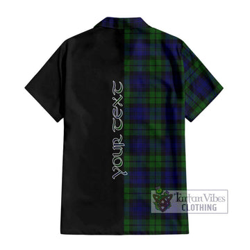 Bannatyne Tartan Short Sleeve Button Shirt with Family Crest and Half Of Me Style - Tartanvibesclothing Shop