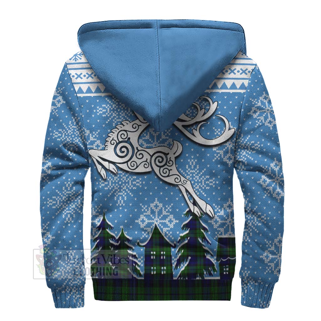 Tartan Vibes Clothing Bannatyne Clan Christmas Sherpa Hoodie Celtic Reindeer Style