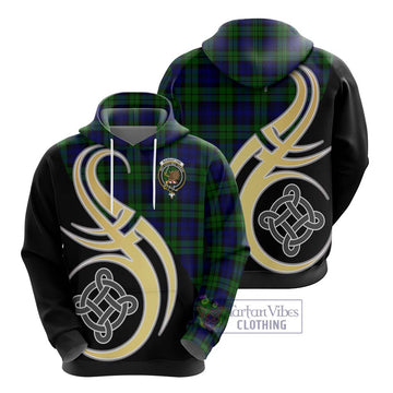 Bannatyne Tartan Hoodie with Family Crest and Celtic Symbol Style - Tartan Vibes Clothing