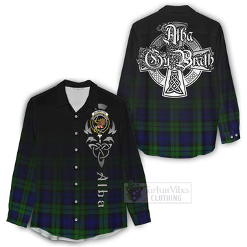 Bannatyne Tartan Women's Casual Shirt Featuring Alba Gu Brath Family Crest Celtic Inspired - Tartan Vibes Clothing