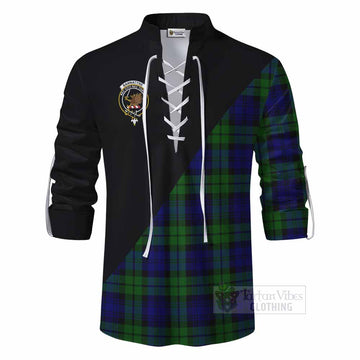 Tartan Vibes Clothing Bannatyne Tartan Ghillie Kilt Shirt with Family Crest and Military Logo Style