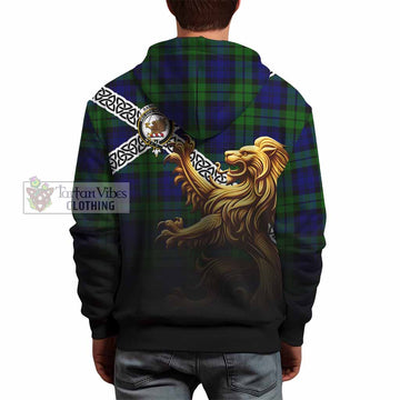 Tartan Vibes Clothing Bannatyne Crest Tartan Hoodie with Golden Lion Emblem Celtic Style
