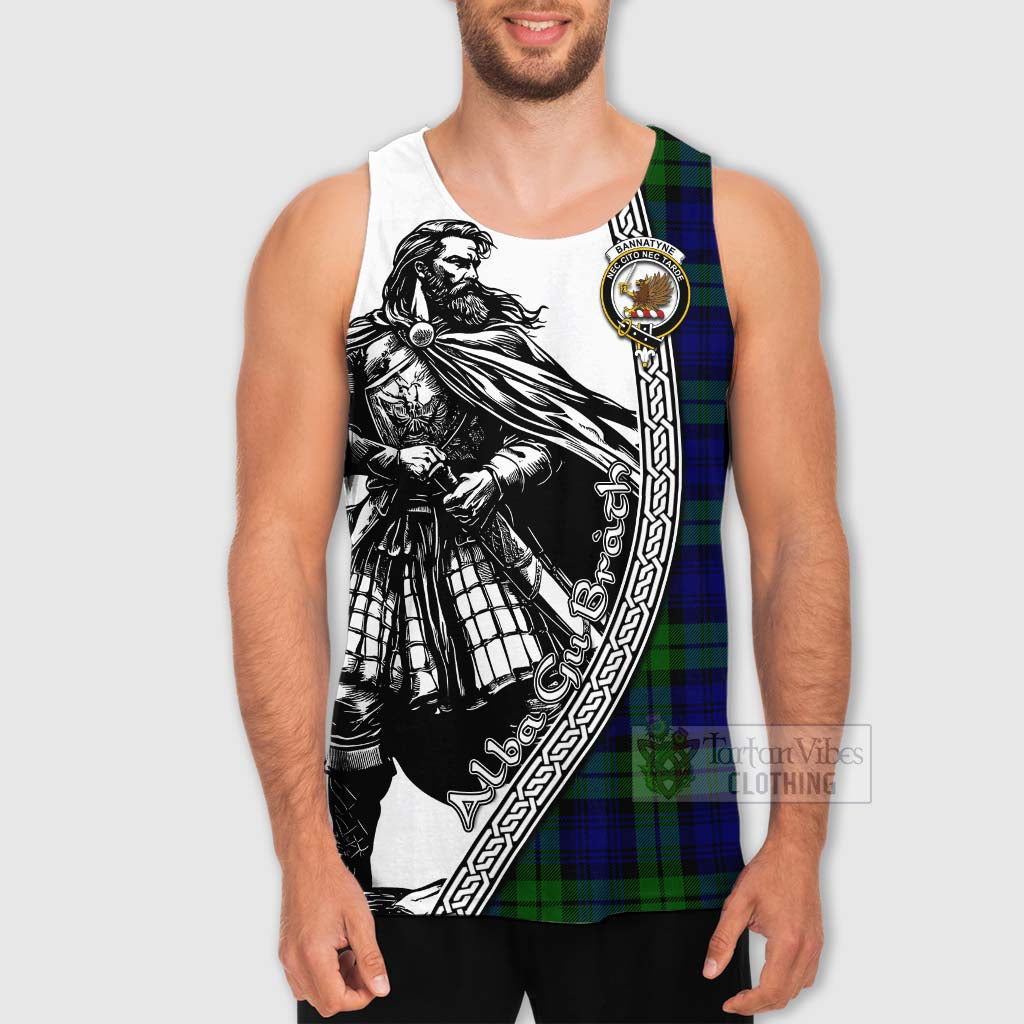 Tartan Vibes Clothing Bannatyne Tartan Clan Crest Men's Tank Top with Highlander Warrior Celtic Style