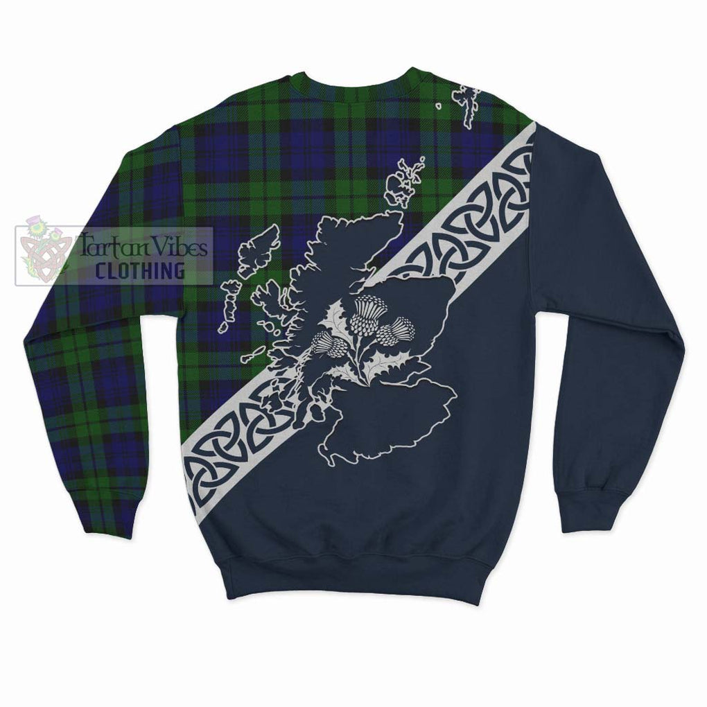 Tartan Vibes Clothing Bannatyne Tartan Sweatshirt Featuring Thistle and Scotland Map