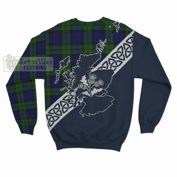 Tartan Vibes Clothing Bannatyne Tartan Sweatshirt Featuring Thistle and Scotland Map
