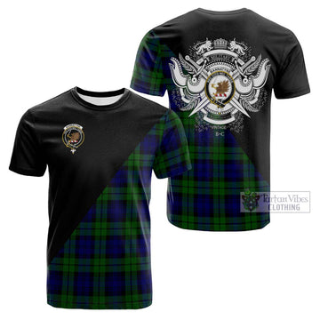 Tartan Vibes Clothing Bannatyne Tartan Cotton T-shirt with Family Crest and Military Logo Style