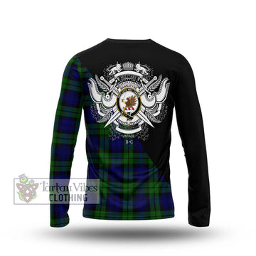 Bannatyne Tartan Long Sleeve T-Shirt with Family Crest and Military Logo Style - Tartanvibesclothing Shop