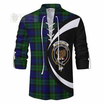 Tartan Vibes Clothing Bannatyne Tartan Ghillie Kilt Shirt with Family Crest Circle Style