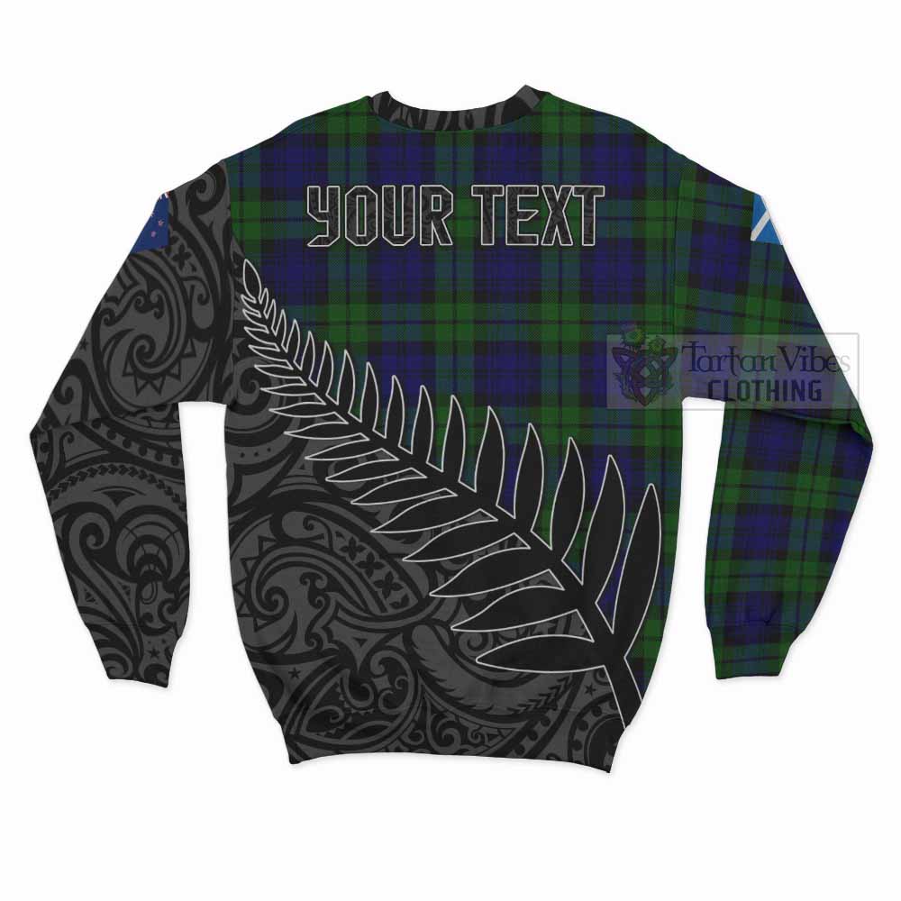 Tartan Vibes Clothing Bannatyne Crest Tartan Sweatshirt with New Zealand Silver Fern Half Style