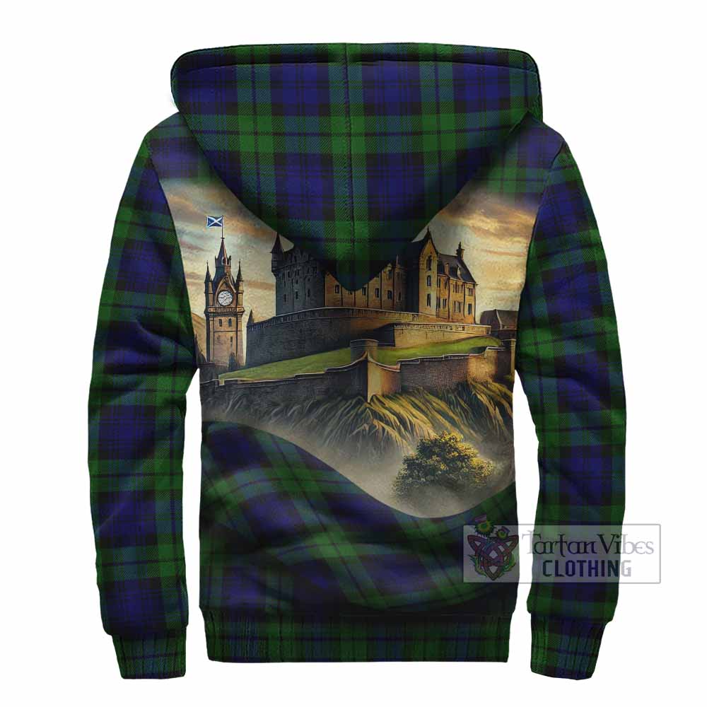 Tartan Vibes Clothing Bannatyne Tartan Family Crest Sherpa Hoodie with Scottish Ancient Castle Style