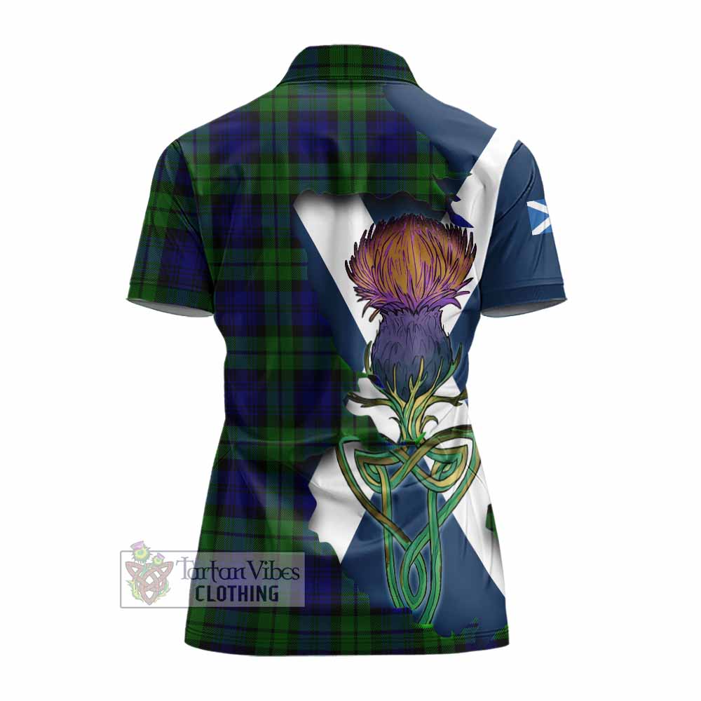 Tartan Vibes Clothing Bannatyne Tartan Family Crest Women's Polo Shirt Scottish Thistle Celtic Inspired